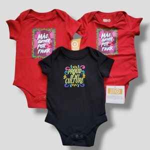 3 Latino Heritage Month Target Onsies Unisex Red 0-3M & 3-6M B